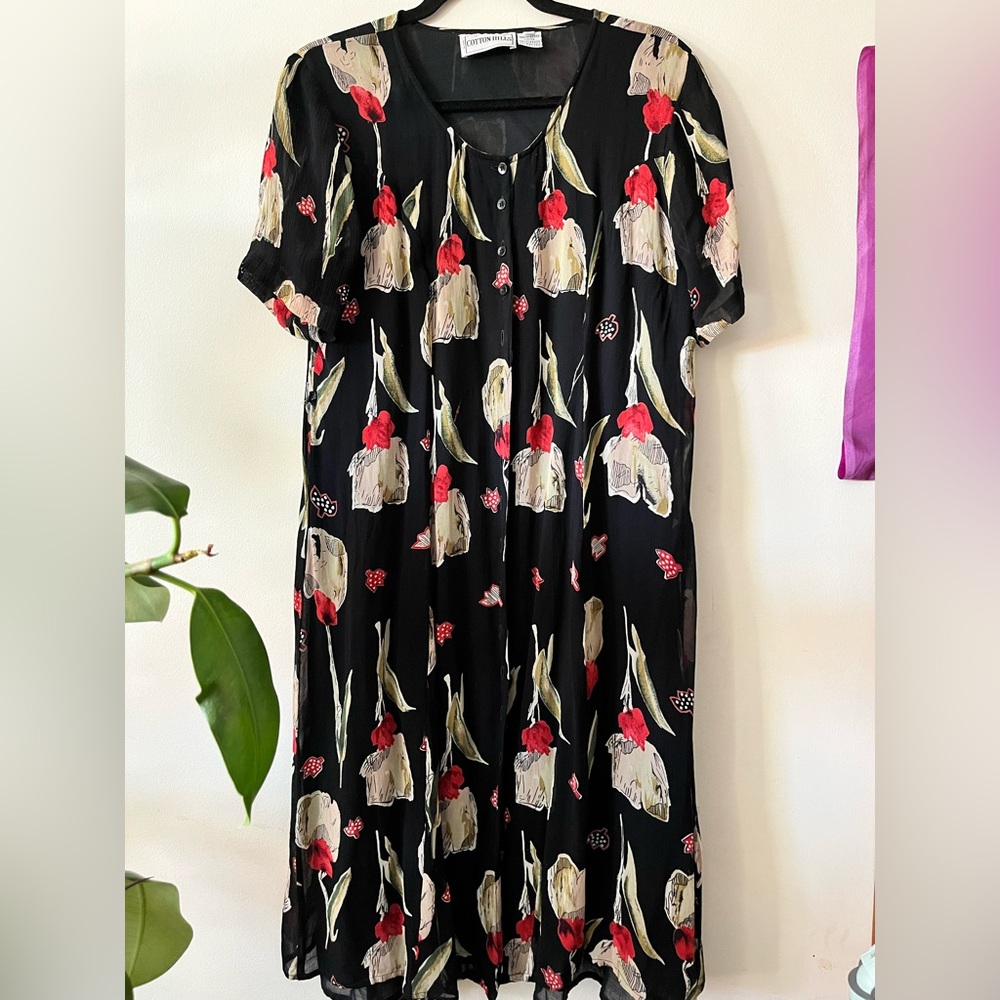 Vintage sheer floral dress